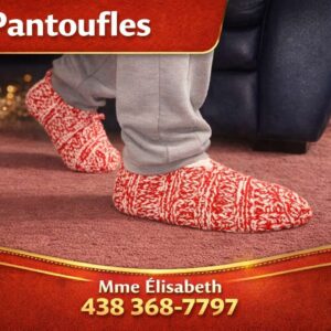 PANTOUFLES ROUGE-BLANC