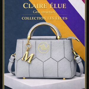 CLAIRE ÉLUE —GRIS STRUCTURÉ — Sac à Main Signature