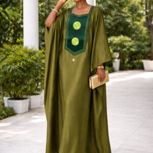 BOUBOU KAFTAN VERT ÉMERAUDE